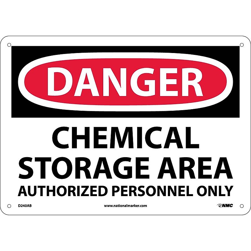 Danger Signs; Chemical Storage Area Authorized Personnel, 10X14, .040 Aluminum image 1