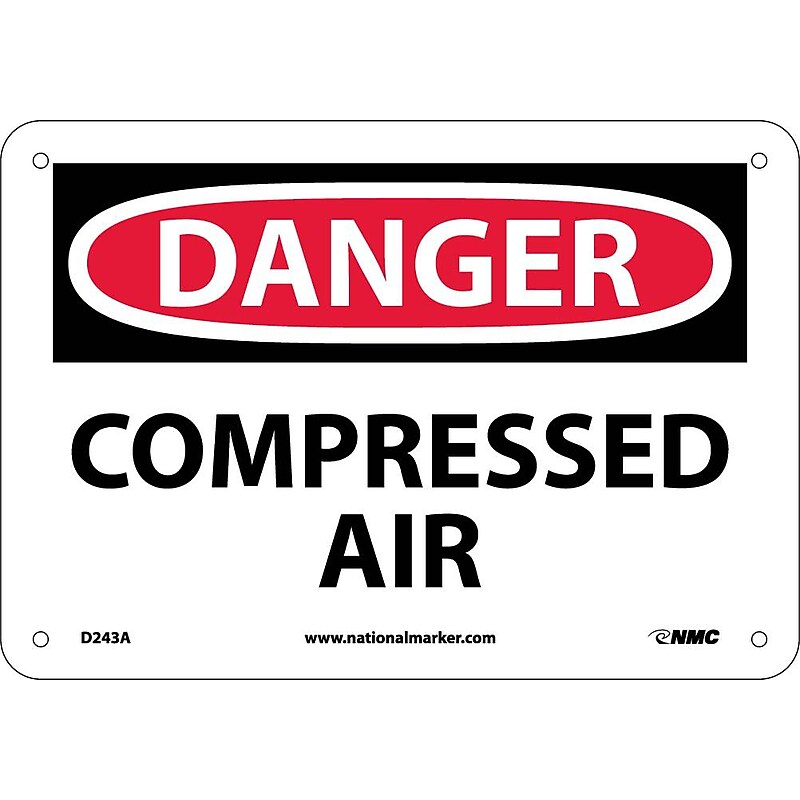 Compressed Air, 7X10, .040 Aluminum, Danger Sign image 1