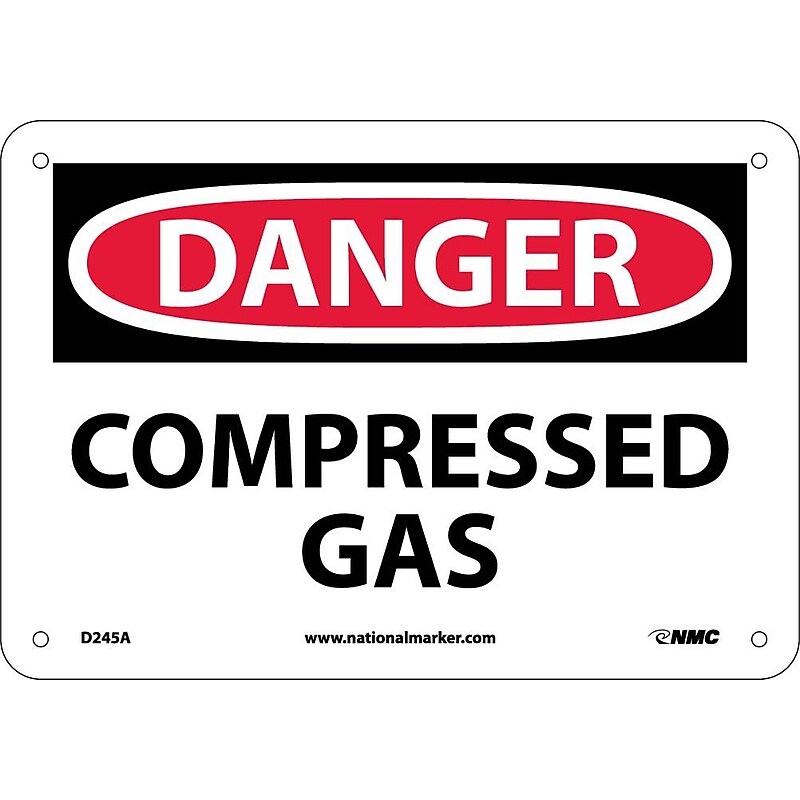 Compressed Gas, 7X10, .040 Aluminum, Danger Sign image 1