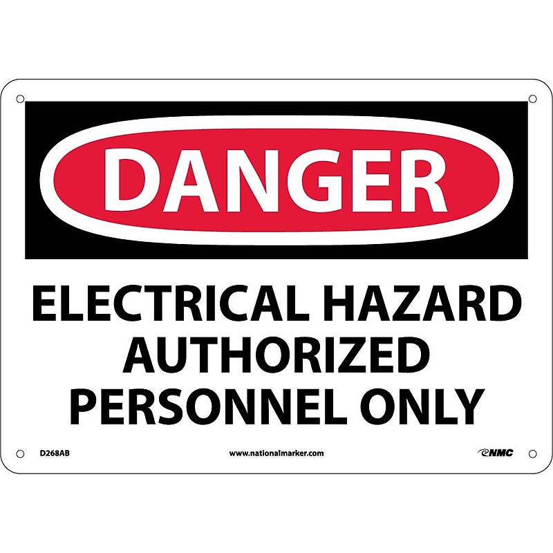 Electrical Hazard Authorized Personnel Only, 10X14, .040 Aluminum, Danger Sign image 1