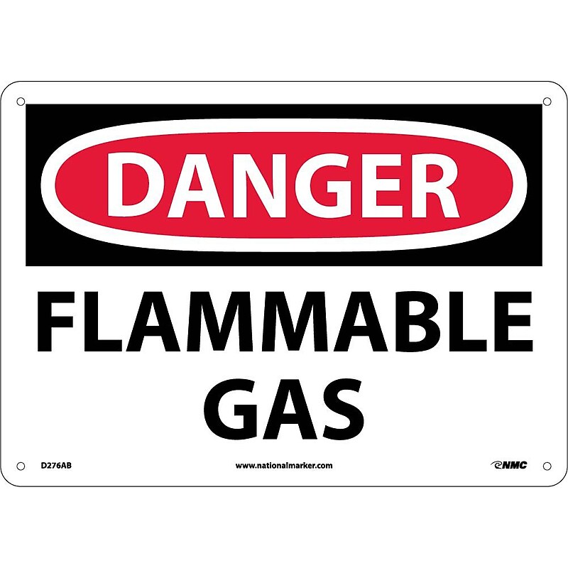 Flammable Gas, 10X14, .040 Aluminum, Danger Sign image 1