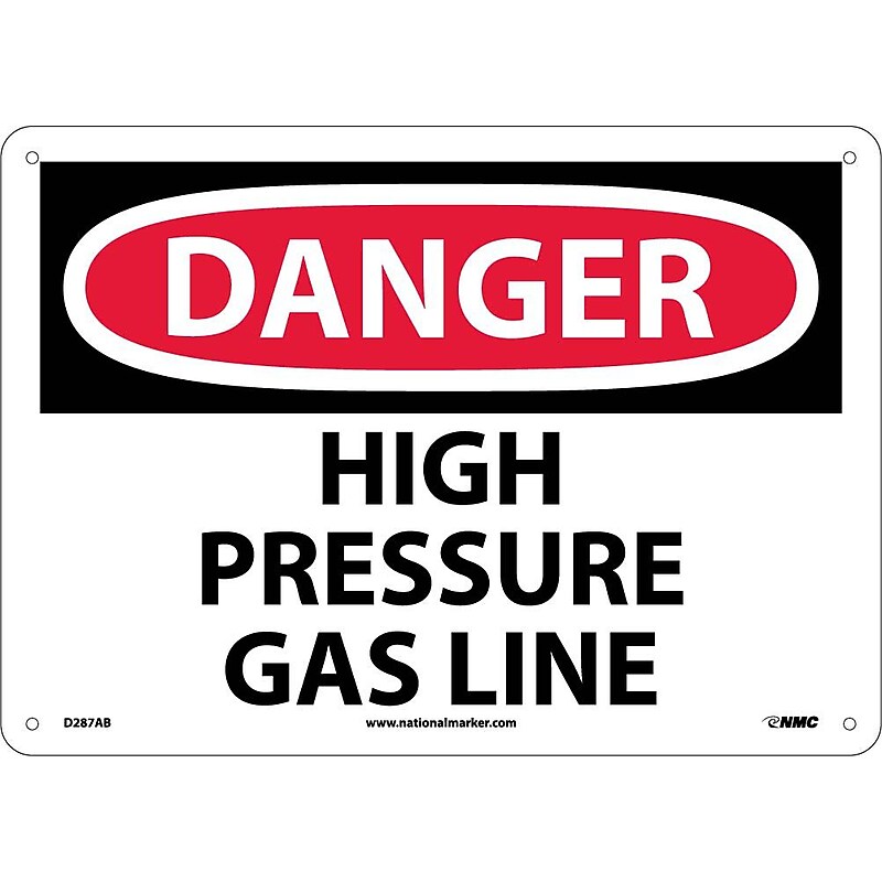 Danger Signs; High Pressure Gas Line, 10X14, .040 Aluminum image 1