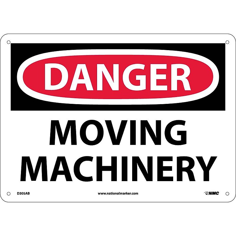 Moving Machinery, 10X14, .040 Aluminum, Danger Sign image 1
