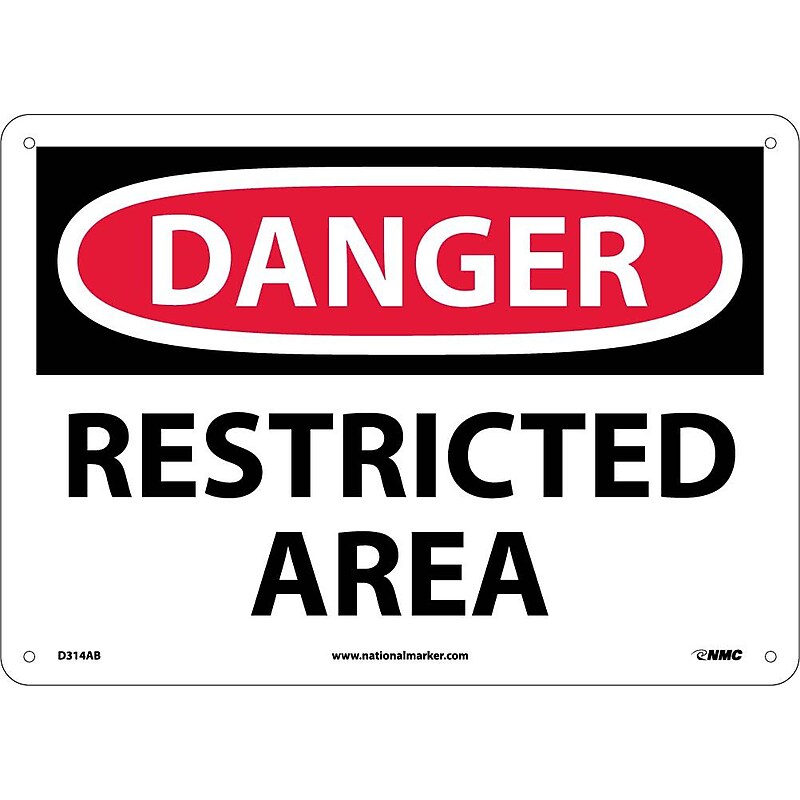 Restricted Area, 10X14, .040 Aluminum, Danger Sign image 1