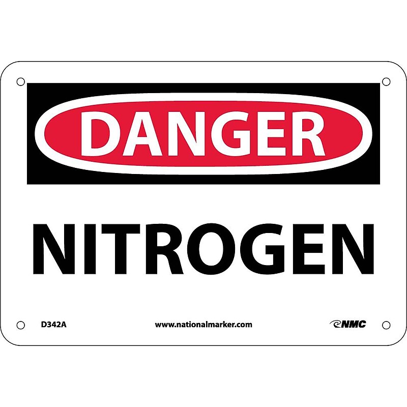 Nitrogen, 7X10, .040 Aluminum, Danger Sign image 1