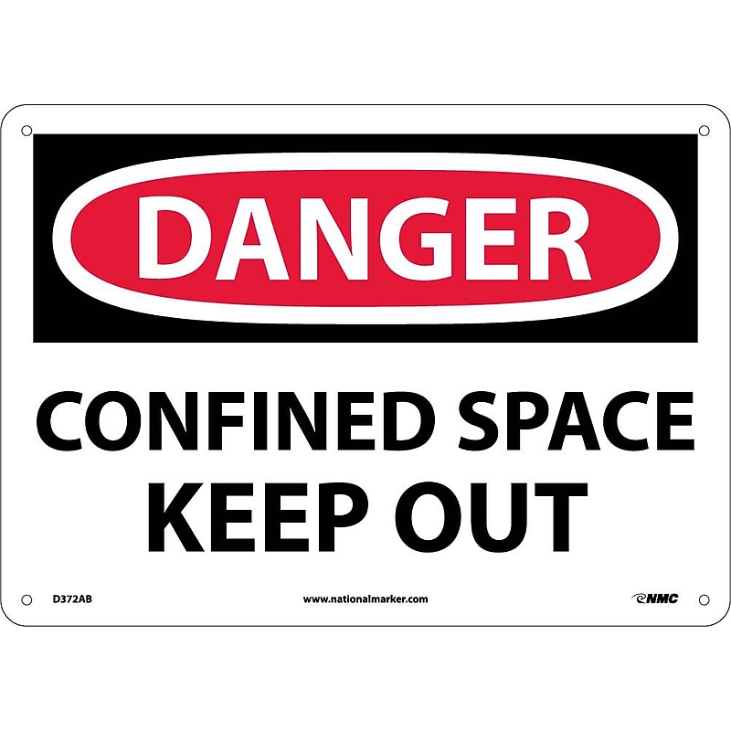 Confined Space Keep Out, 10X14, .040 Aluminum, Danger Sign image 1