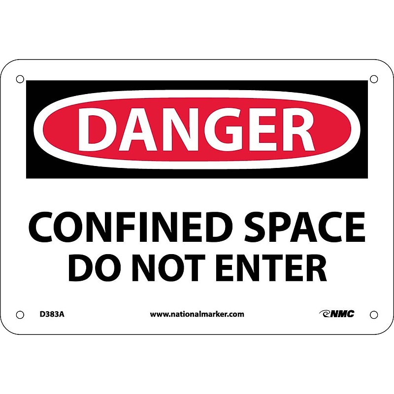 Confined Space Do Not Enter, 7X10, .040 Aluminum, Danger Sign image 1