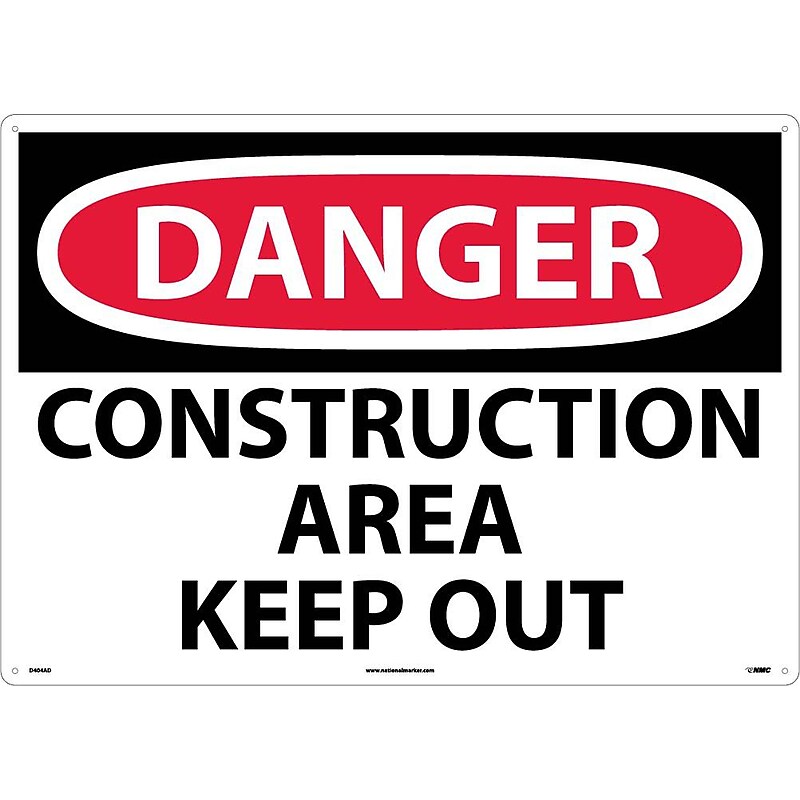 Danger Signs; Construction Area Keep Out, 20X28, .040 Aluminum image 1