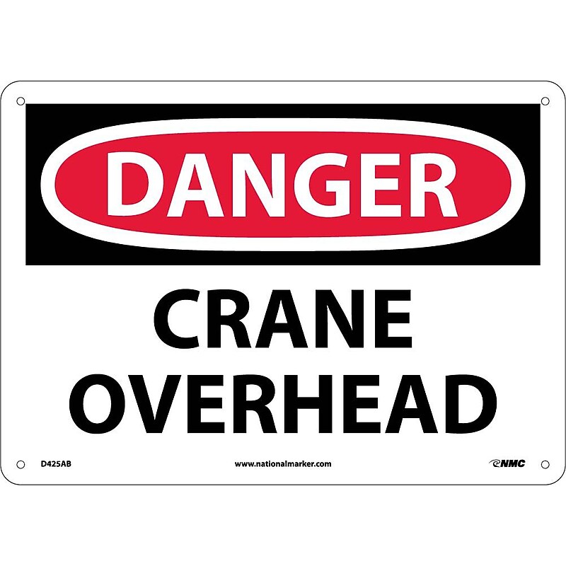 Danger Signs; Crane Overhead, 10X14, .040 Aluminum image 1