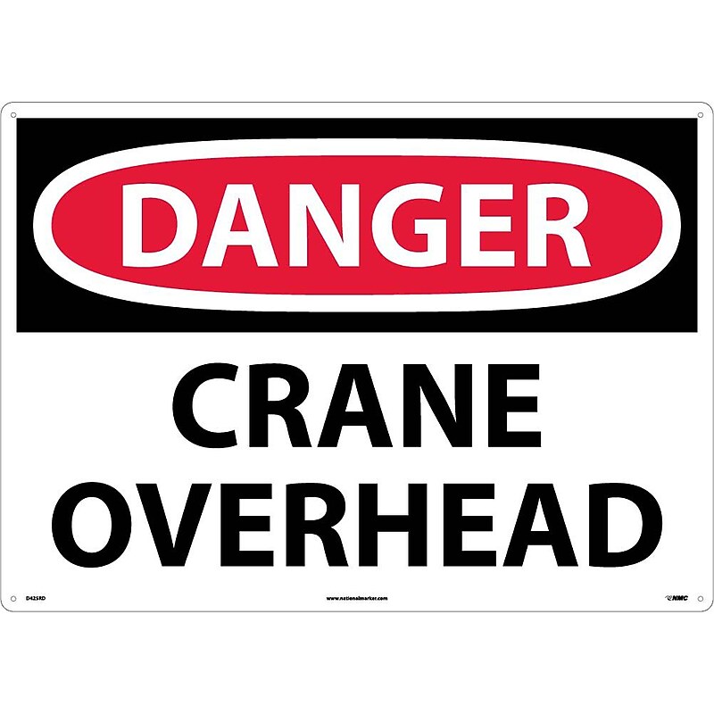 Danger Signs; Crane Overhead, 20X28, Rigid Plastic image 1