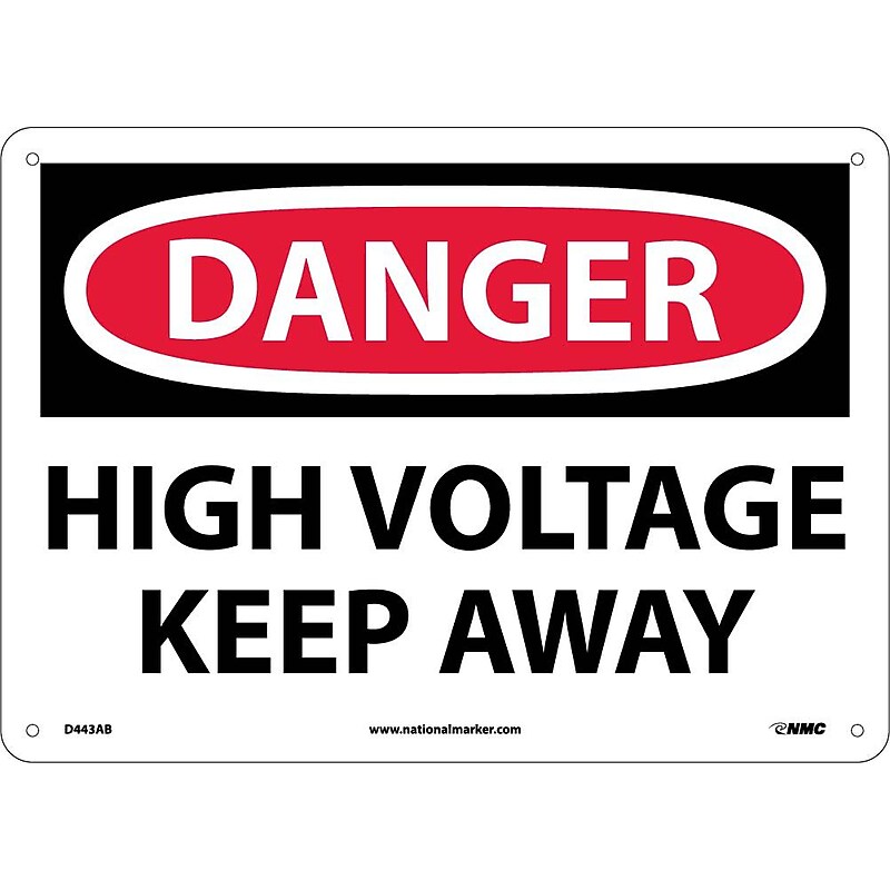 High Voltage Keep Away, 10X14, .040 Aluminum, Danger Sign image 1