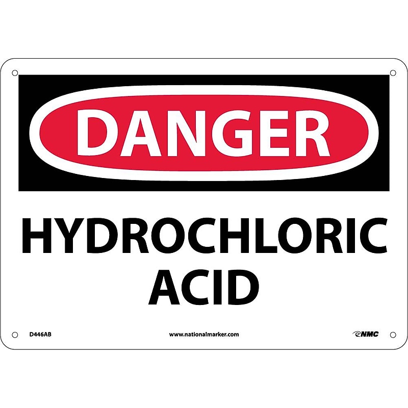Danger Signs; Hydrochloric Acid, 10X14, .040 Aluminum image 1