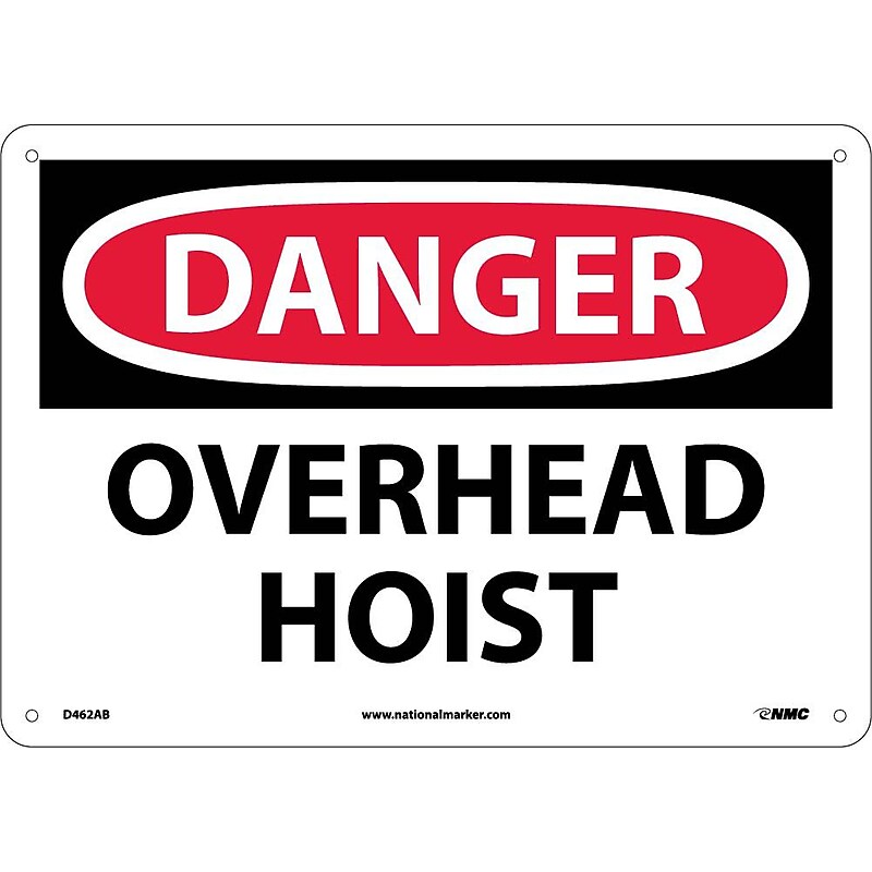 Danger Signs; Overhead Hoist, 10X14, .040 Aluminum image 1