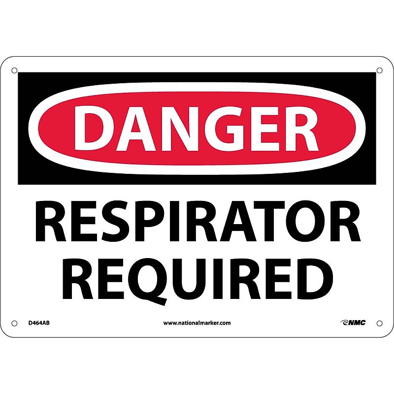 Danger Signs; Respirator Required, 10X14, .040 Aluminum image 1
