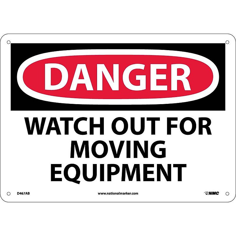 Danger Signs; Watch Out For Moving Equipment, 10X14, .040 Aluminum image 1