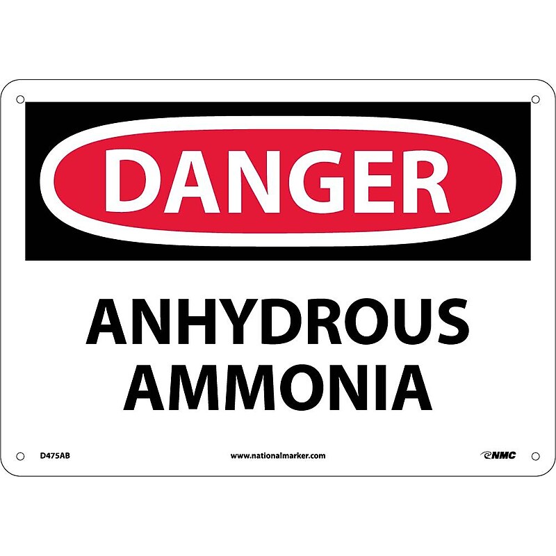 Danger Signs; Anhydrous Ammonia, 10X14, .040 Aluminum image 1