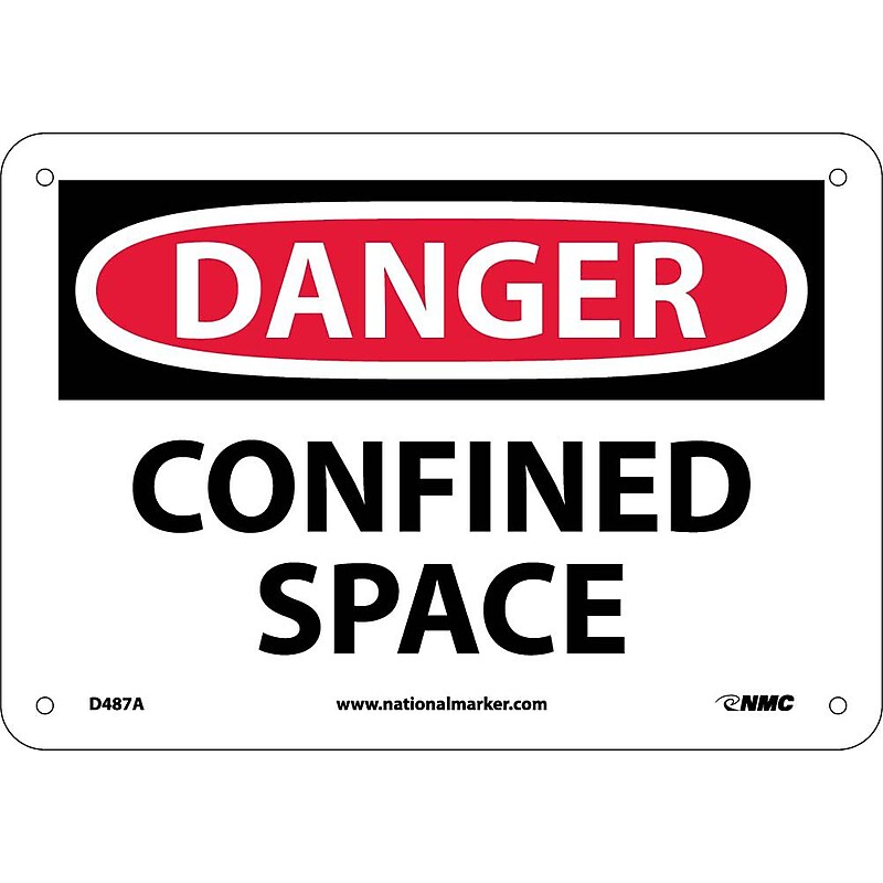 Confined Space, 7X10, .040 Aluminum, Danger Sign image 1