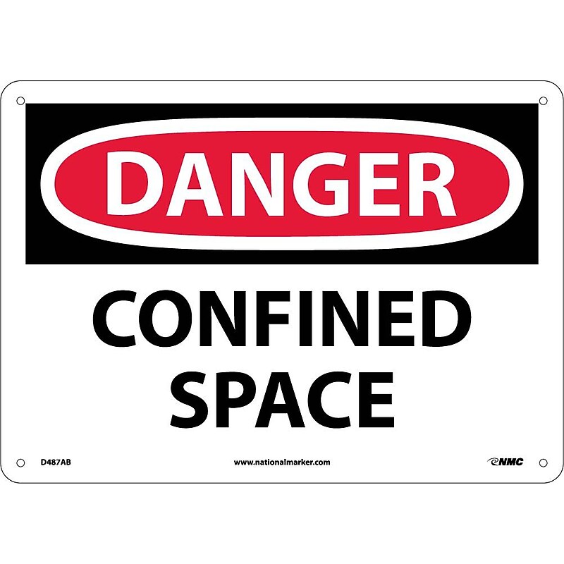 Confined Space, 10X14, .040 Aluminum, Danger Sign image 1