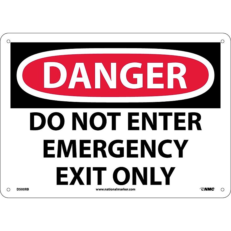 Do Not Enter Emergency Exit Only, 10X14, Rigid Plastic, Danger Sign image 1