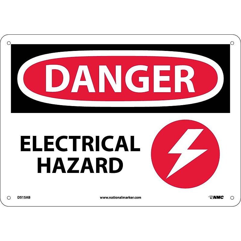 Danger Signs; Electrical Hazard, Graphic, 10X14, .040 Aluminum image 1