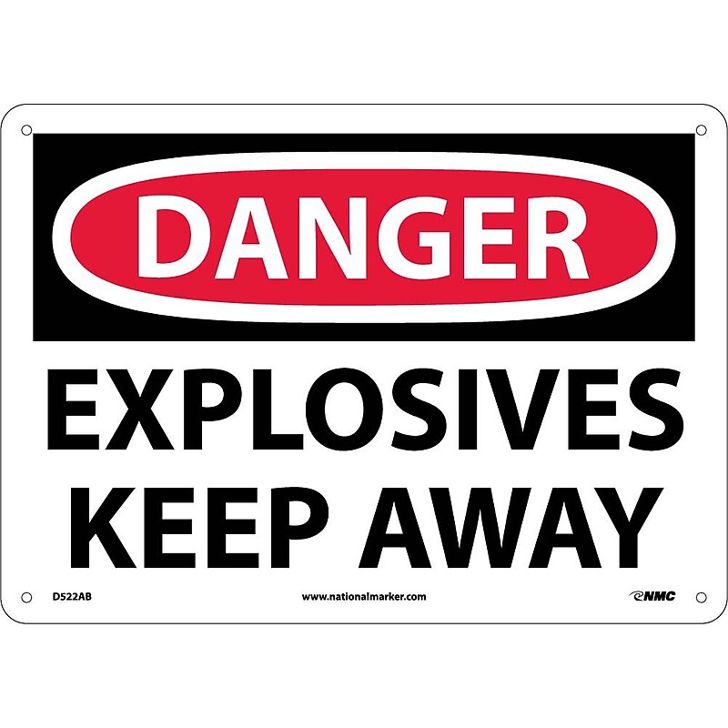 Explosives Keep Away, 10X14, .040 Aluminum, Danger Sign image 1