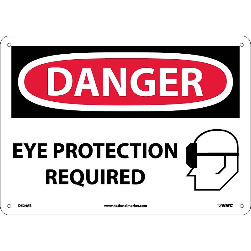 Danger Signs; Eye Protection Required, Graphic, 10X14, .040 Aluminum image 1