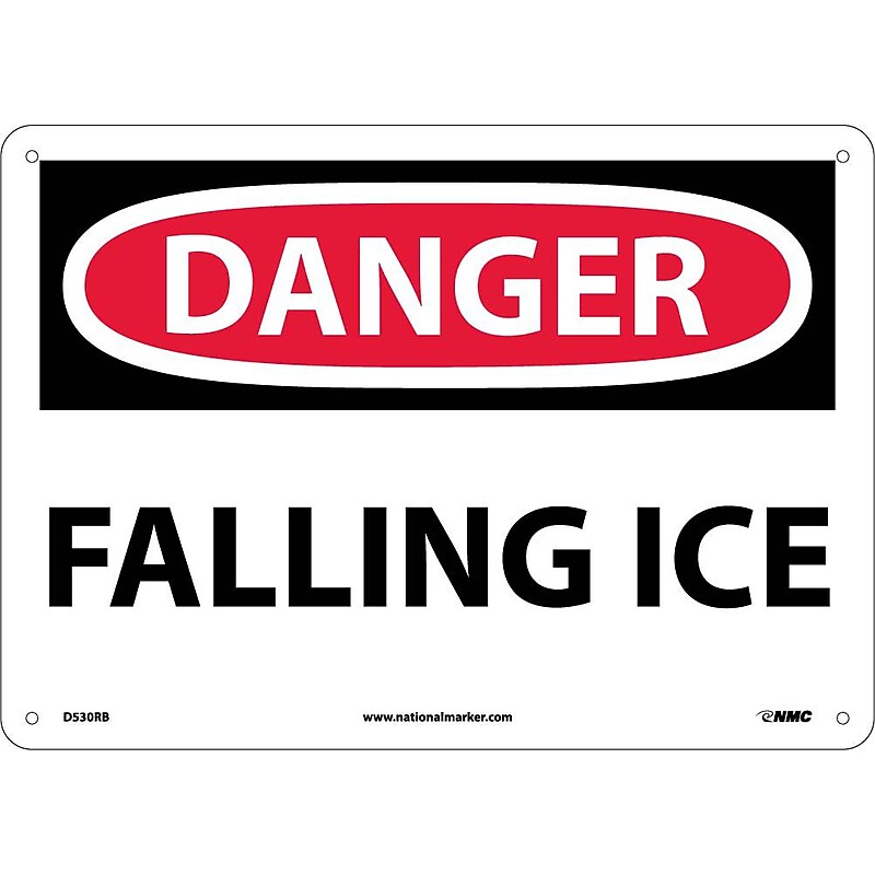 Danger Signs; Falling Ice, 10X14, Rigid Plastic image 1