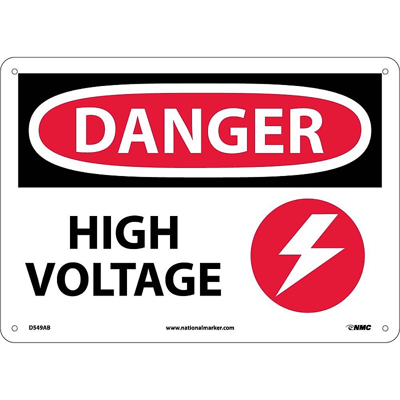 Danger Signs; High Voltage, Graphic, 10X14, .040 Aluminum image 1