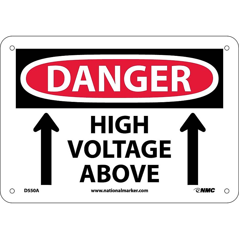 Danger Signs; High Voltage Above, Graphic, 7X10, .040 Aluminum image 1