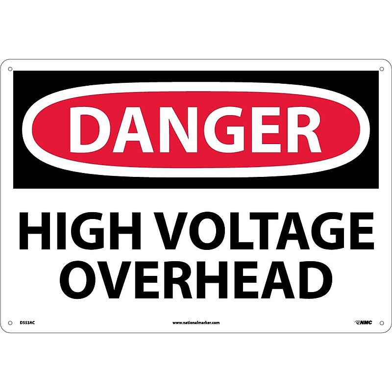 High Voltage Overhead, 14X20, .040 Aluminum, Danger Sign image 1