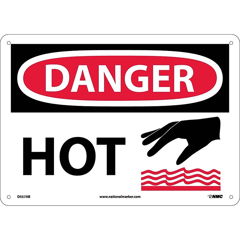Danger Signs; Hot, Graphic, 10X14, .040 Aluminum image 1