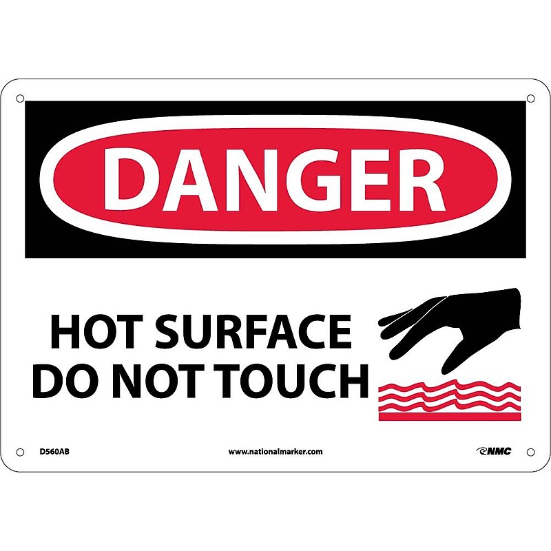 Danger Signs; Hot Surface Do Not Touch, Graphic, 10X14, .040 Aluminum image 1