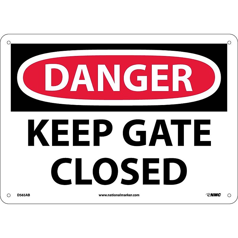 Danger Signs; Keep Gate Closed, 10X14, .040 Aluminum image 1