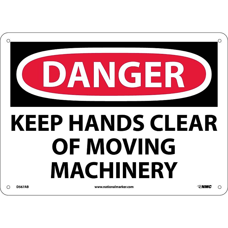 Keep Hands Clear Of Moving Machinery, 10X14, .040 Aluminum, Danger Sign image 1