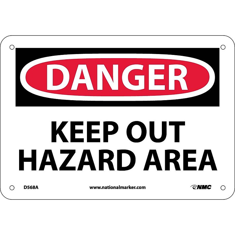 Keep Out Hazard Area, 7X10, .040 Aluminum, Danger Sign image 1