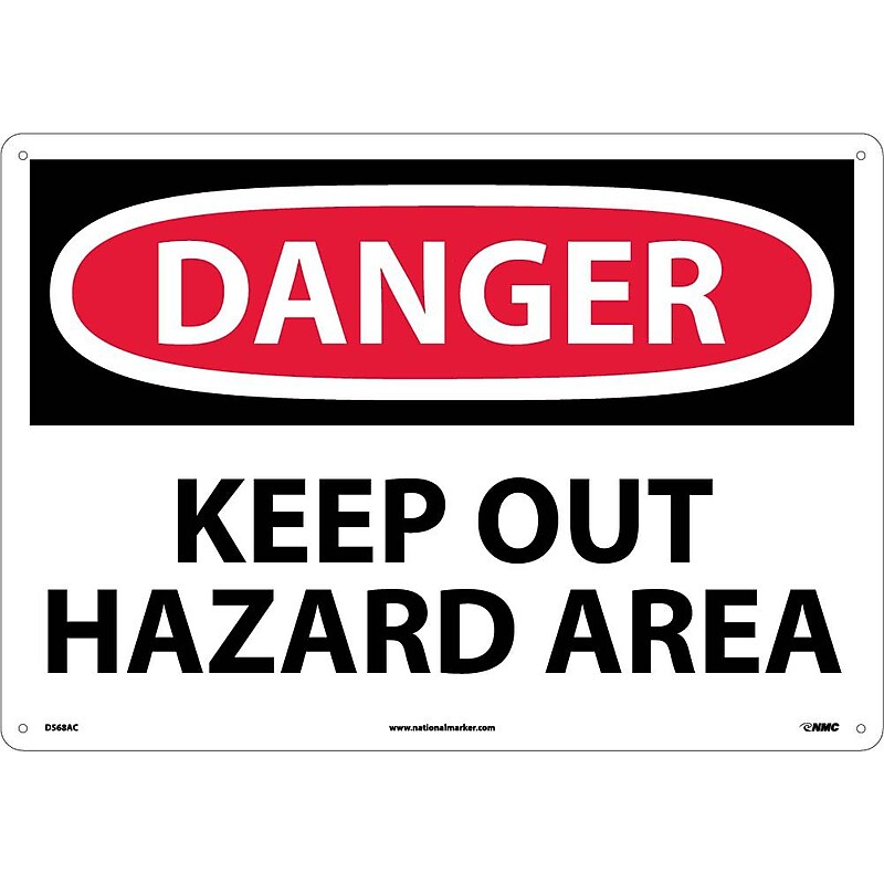 Danger, Keep Out Hazard Area, 14X20, .040 Aluminum, Danger Sign image 1
