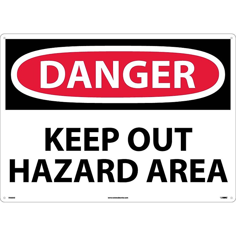 Danger, Keep Out Hazard Area, 20X28, .040 Aluminum, Danger Sign image 1