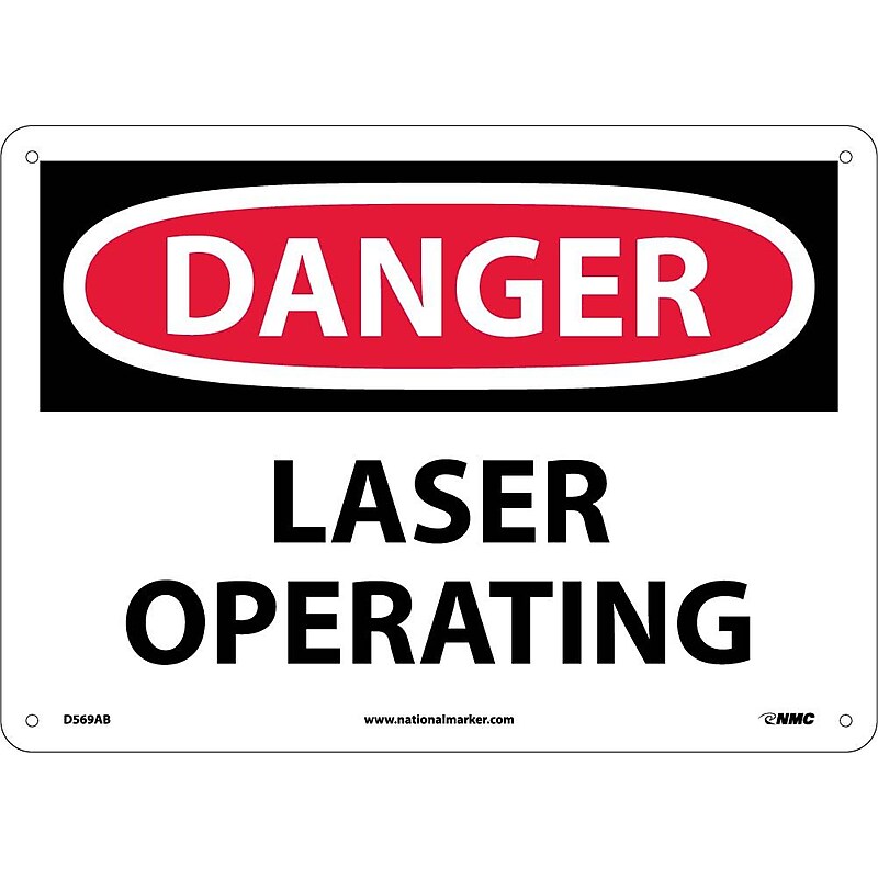 Danger Signs; Laser Operating, 10X14, .040 Aluminum image 1