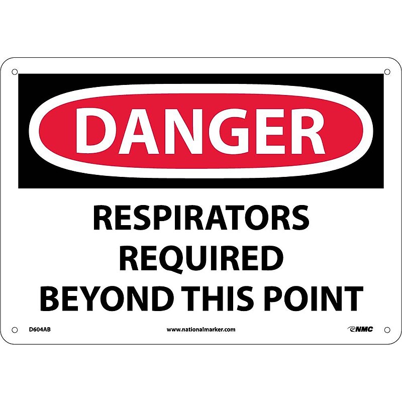 Danger Signs; Respirators Required Beyond This Point, 10X14, .040 Aluminum image 1
