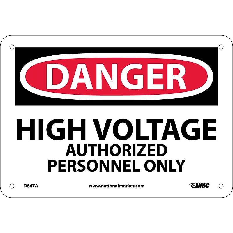 High Voltage Authorized Personnel Only, 7X10, .040 Aluminum, Danger Sign image 1