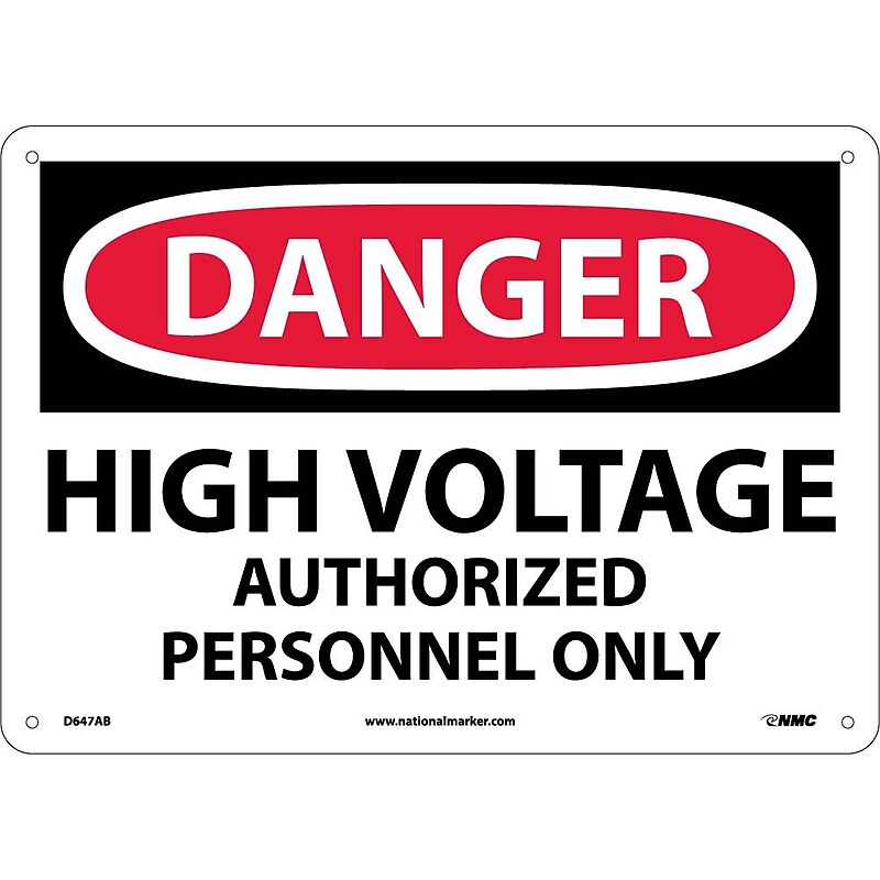 High Voltage Authorized Personnel Only, 10X14, .040 Aluminum, Danger Sign image 1
