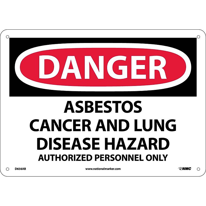 Danger, Asbestos Cancer And Lung Disease Hazard Authorized Personnel Only, 10X14, .040 Aluminum, Danger Sign image 1
