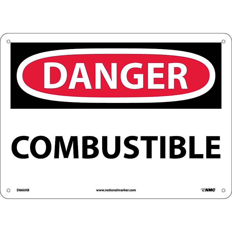 Combustible, 10X14, .040 Aluminum, Danger Sign image 1