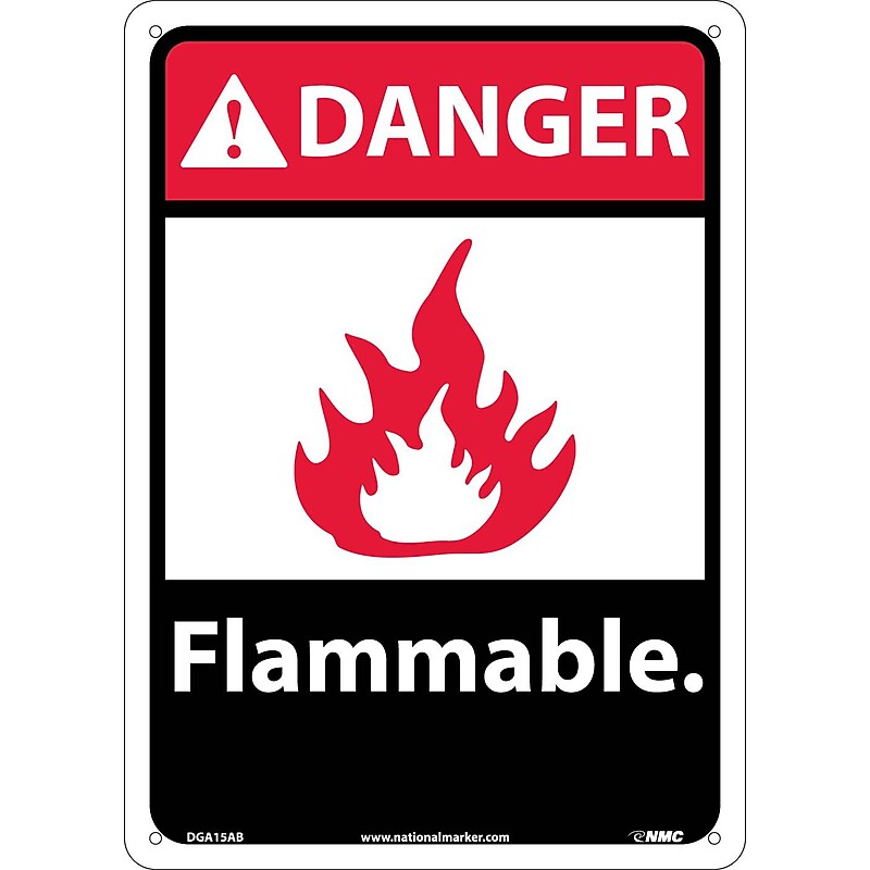 Flammable (W/Graphic), 14X10, .040 Aluminum, Danger Sign image 1