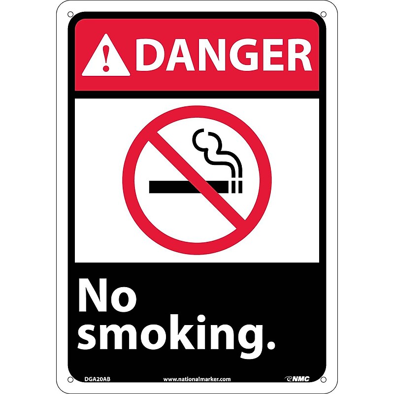 Danger, No Smoking (W/Graphic), 14X10, .040 Aluminum, Danger Sign image 1
