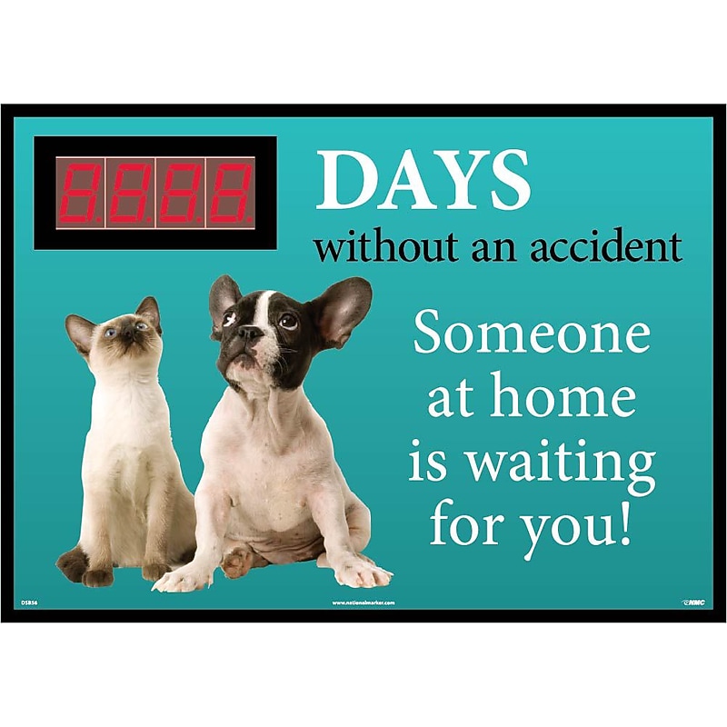 Digital Scoreboard, Xxx Days Without An Accident Someone At Home Is Waiting For You, 28X20 image 1