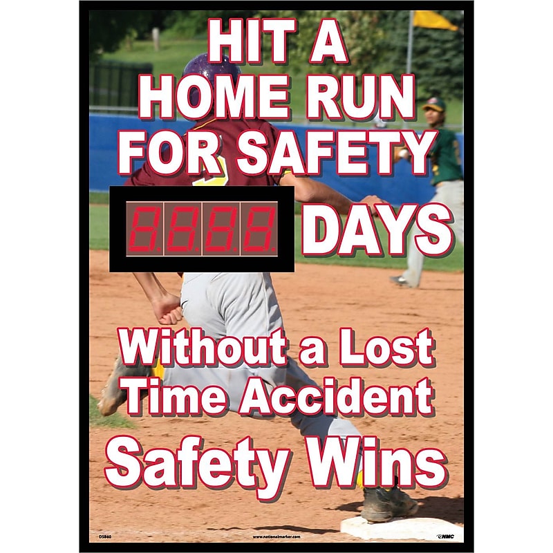 Digital Scoreboard, Hit A Home Run For Safety, Xxx Days Without A Lost Time Accident Safety Wins image 1