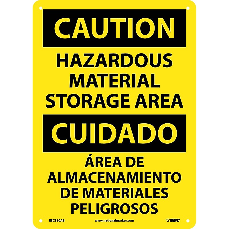Caution Signs; Hazardous Material Storage Area Bilingual, 14X10, .040 Aluminum image 1