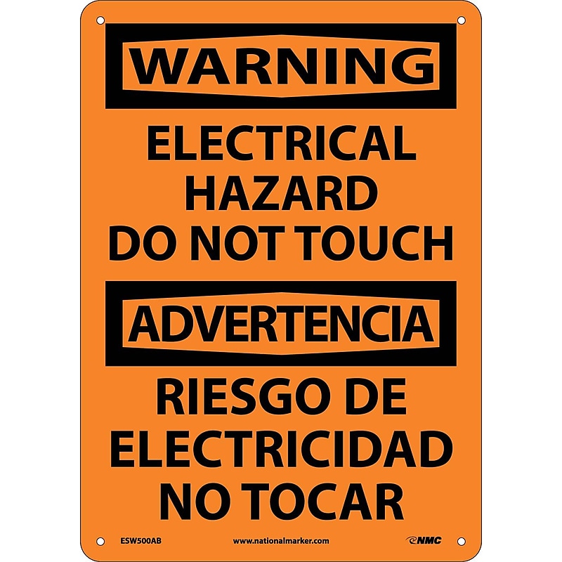 Electrical Hazard Do Not Touch Bilingual, 14X10, .040 Aluminum, Warning Sign image 1