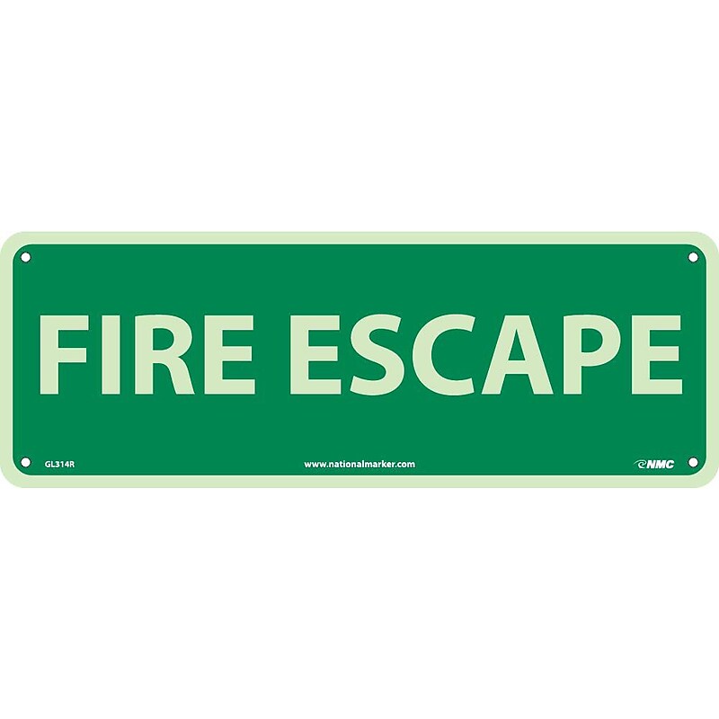 Notice Signs; Fire Escape, 5X14, Glow Rigid image 1